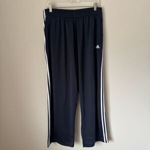 Adidas Men’s Navy Side Snap Button Track Pants Size L Navy
